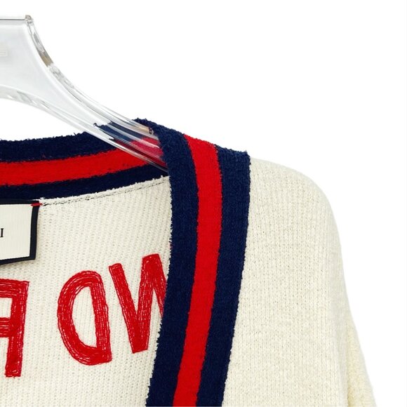 Gucci White cotton V-neck cardigan - Picture 4 of 9